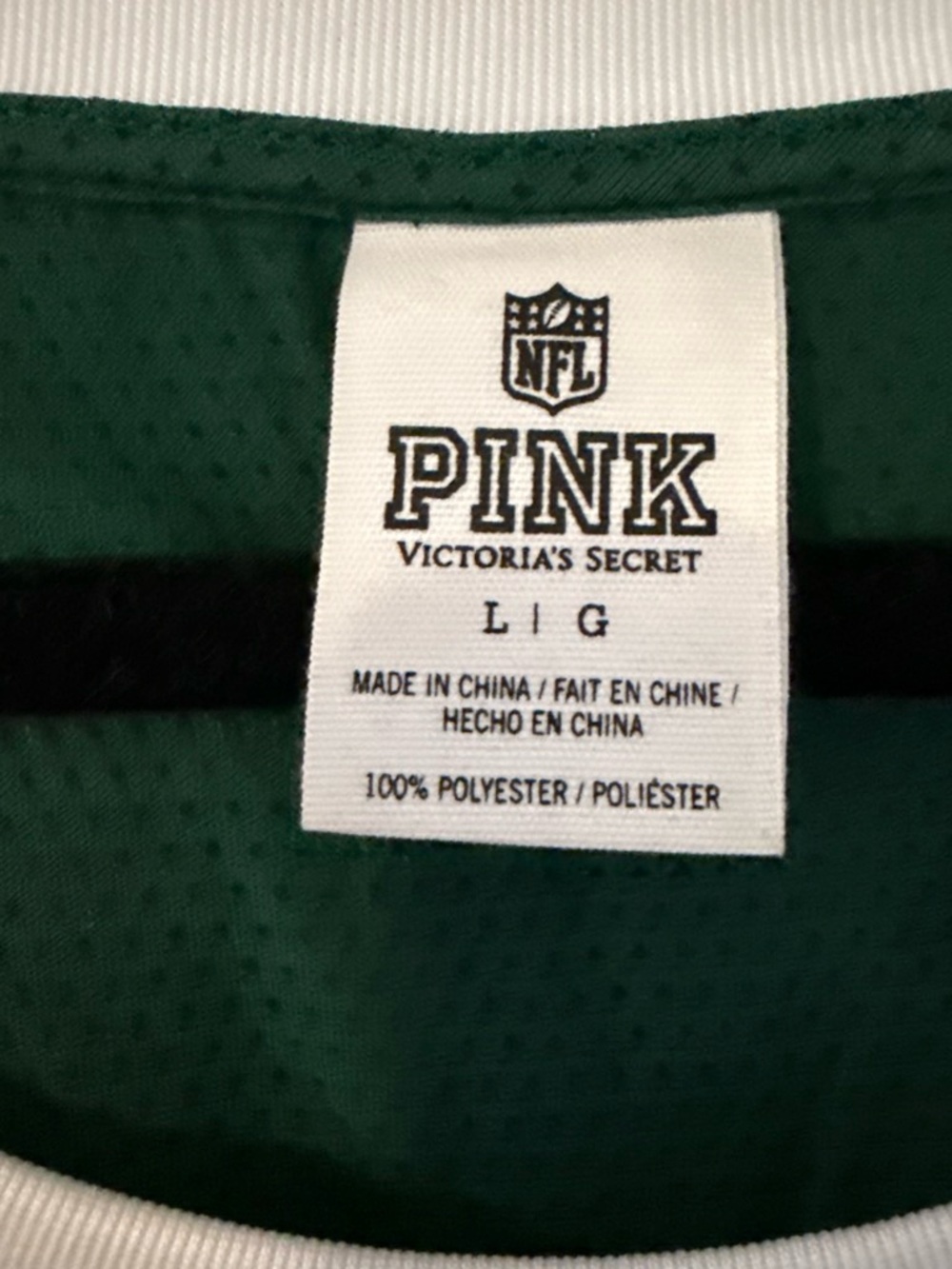 PINK Victoria's Secret Green and Gold Packers Jersey Top - Picture 4 of 7